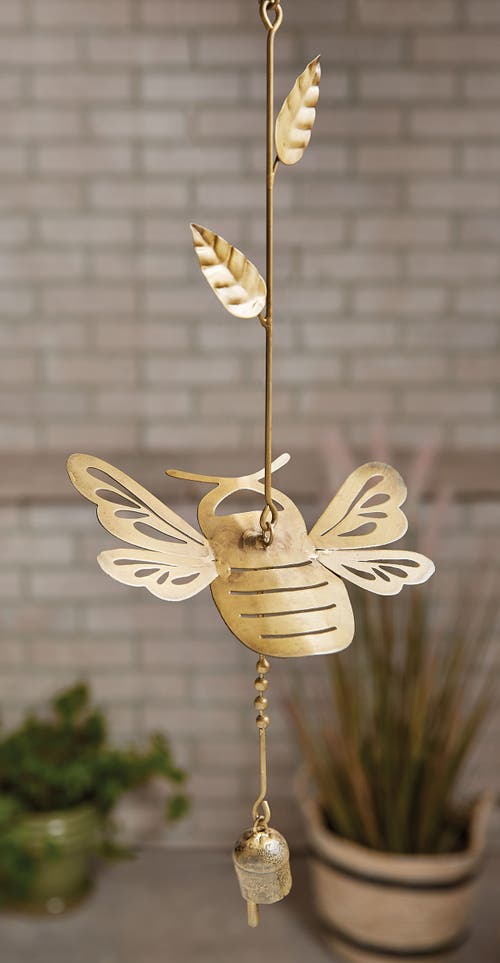 Tag Honey Bee Wind Chime Antique Brass Bells For Indoor Outdoor In Gold