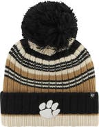 '47 Women's '47 Khaki Clemson Tigers Barista Cuffed Knit Hat with Pom
