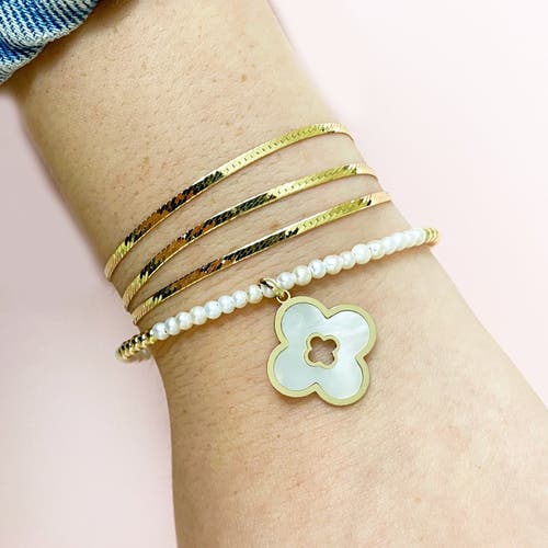 The Lovery Fine Jewelry Mother Of Pearl Clover Cut Out Charm In Silver