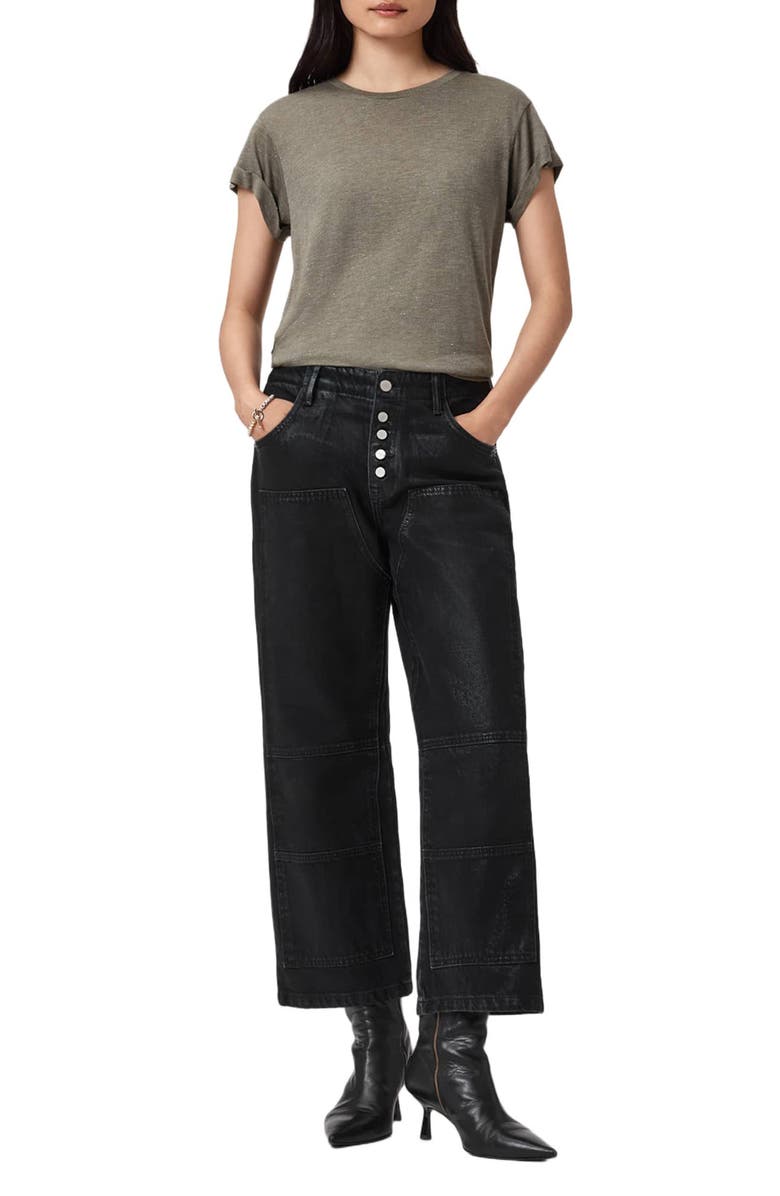 AllSaints Anna Shimmer T-Shirt, Alternate, color, Khaki Green