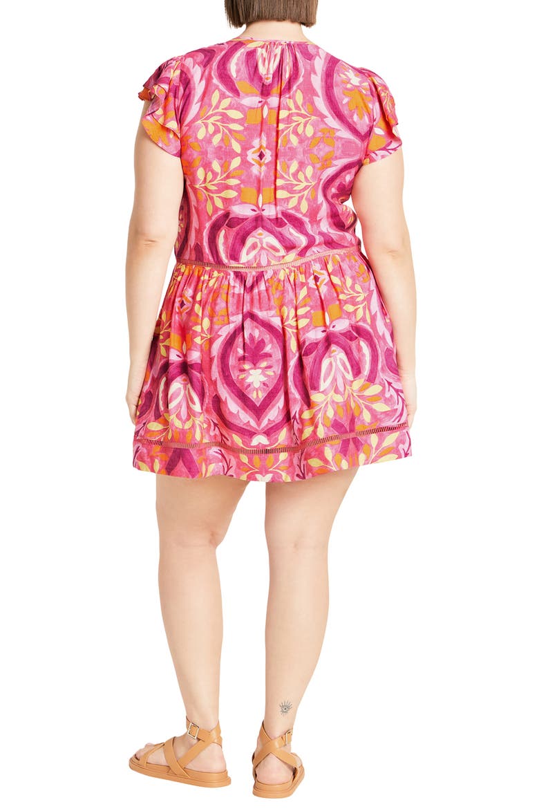Dallas Flutter Cap Sleeve Dress, Alternate, color, SUMMER TILE
