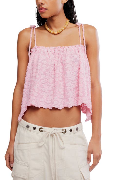 Briana Textured Flower Crop Camisole