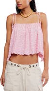 Free People Briana Textured Flower Crop Camisole