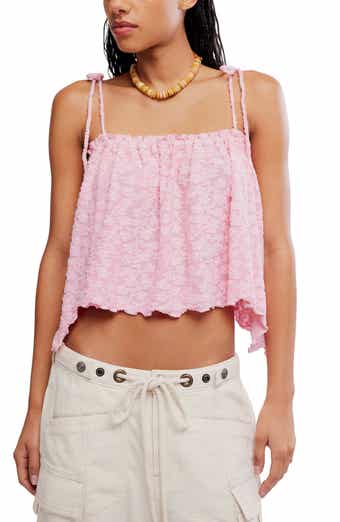 Briana Textured Flower Crop Camisole
