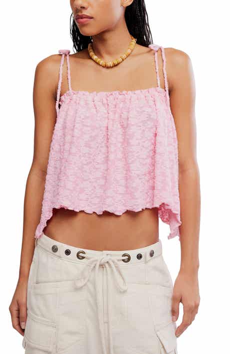 Briana Textured Flower Crop Camisole