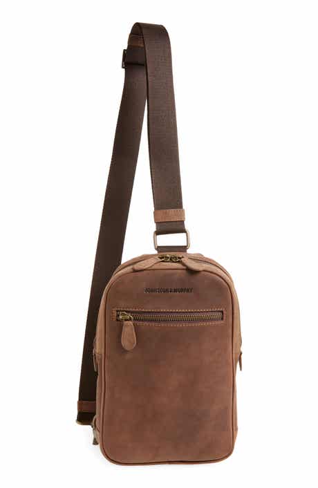 Johnston & Murphy Oil Tanned Leather Sling Bag