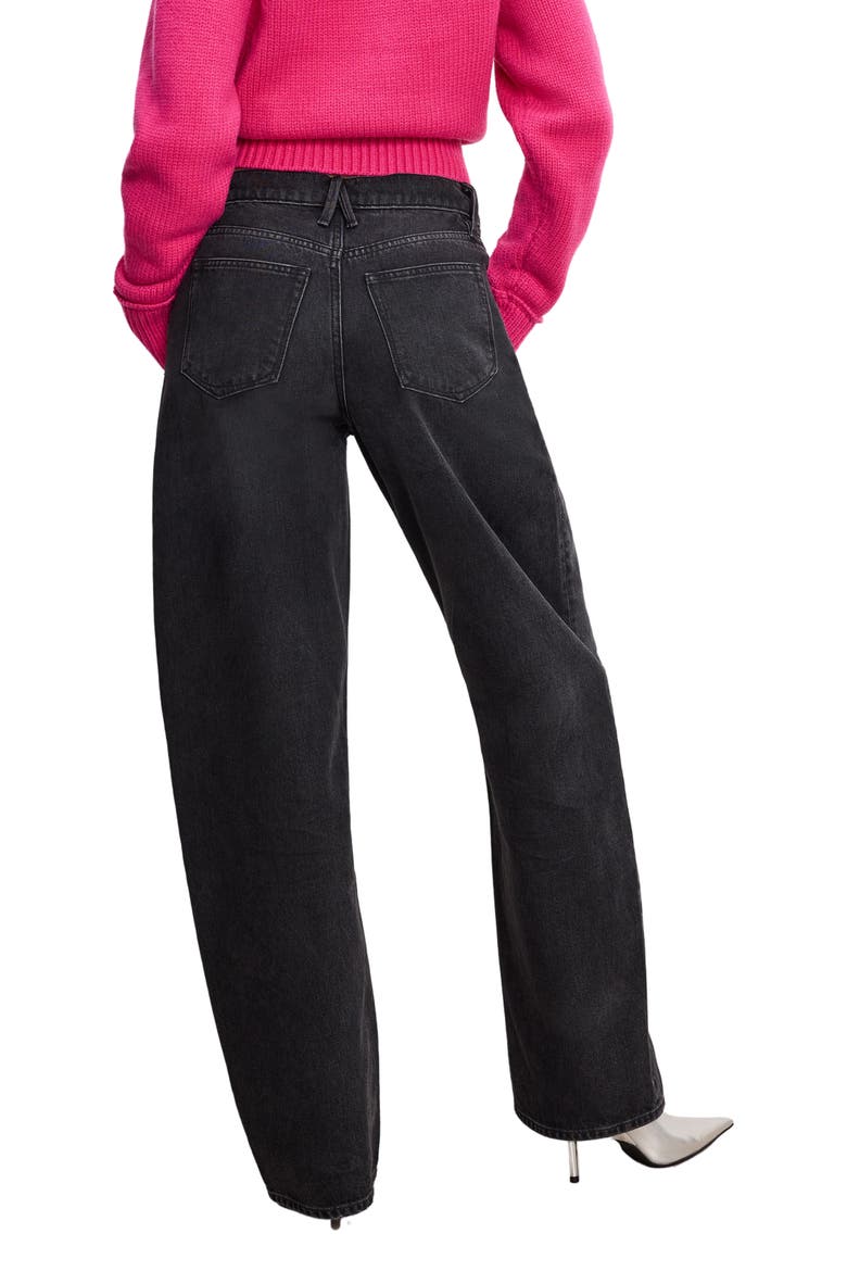 Good Standard Barrel Jeans, Alternate, color, BLACK354