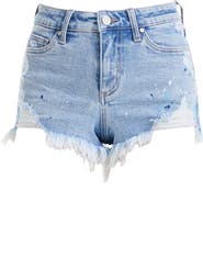 Bayeas Paint Splatter Mid Rise Denim Cutoff Shorts