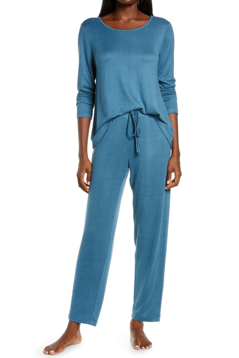 Fleece Pajamas, Main, color, MORNING TEAL
