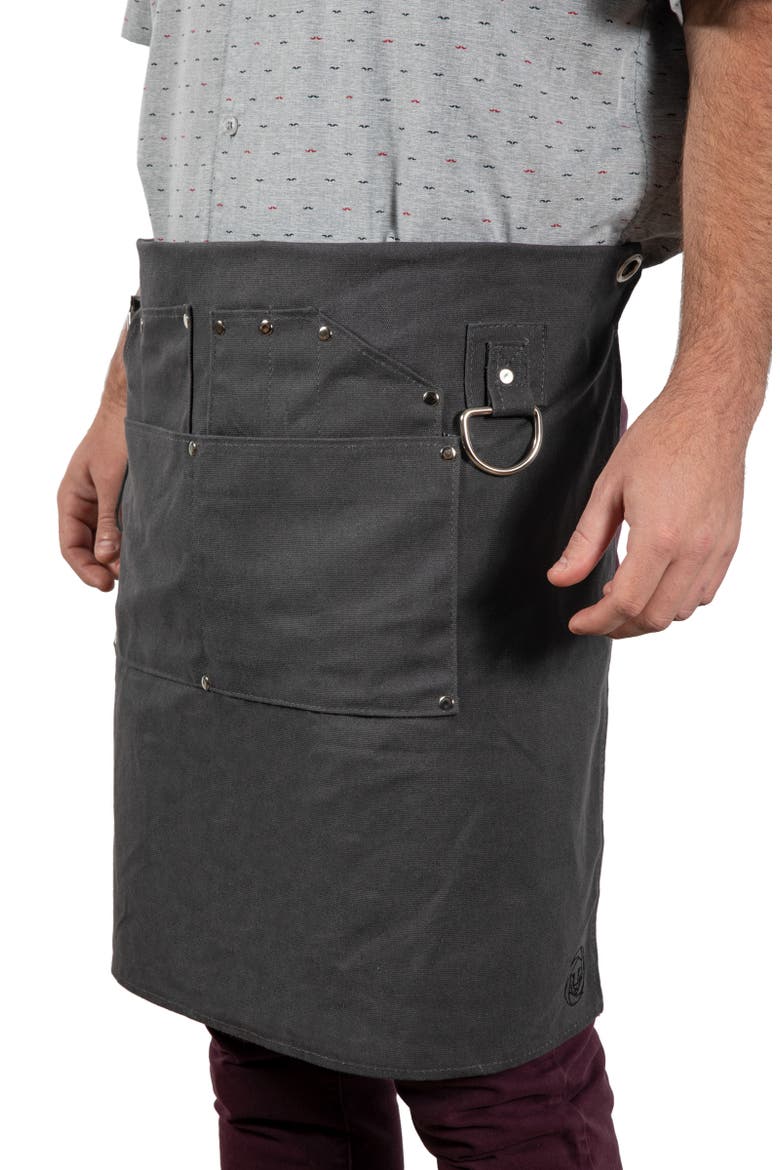 Collins Waxed Canvas Mixologist Apron, Alternate, color, GRAY