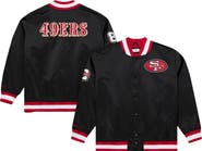 Mitchell & Ness Men's Mitchell & Ness Black San Francisco 49ers 80th Anniversary Heavyweight Satin Full-Snap Jacket