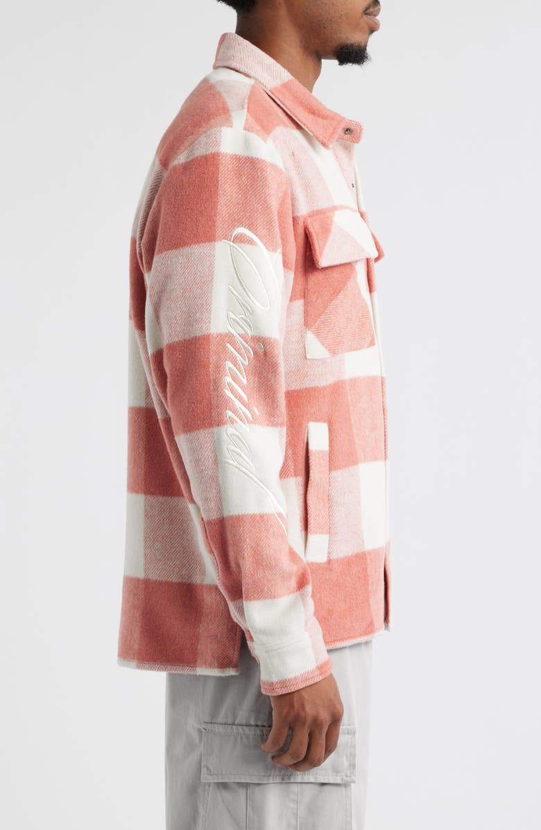 CRIMINAL DAMAGE Embroidered Plaid Flannel Snap-Up Shirt, Alternate, color, 