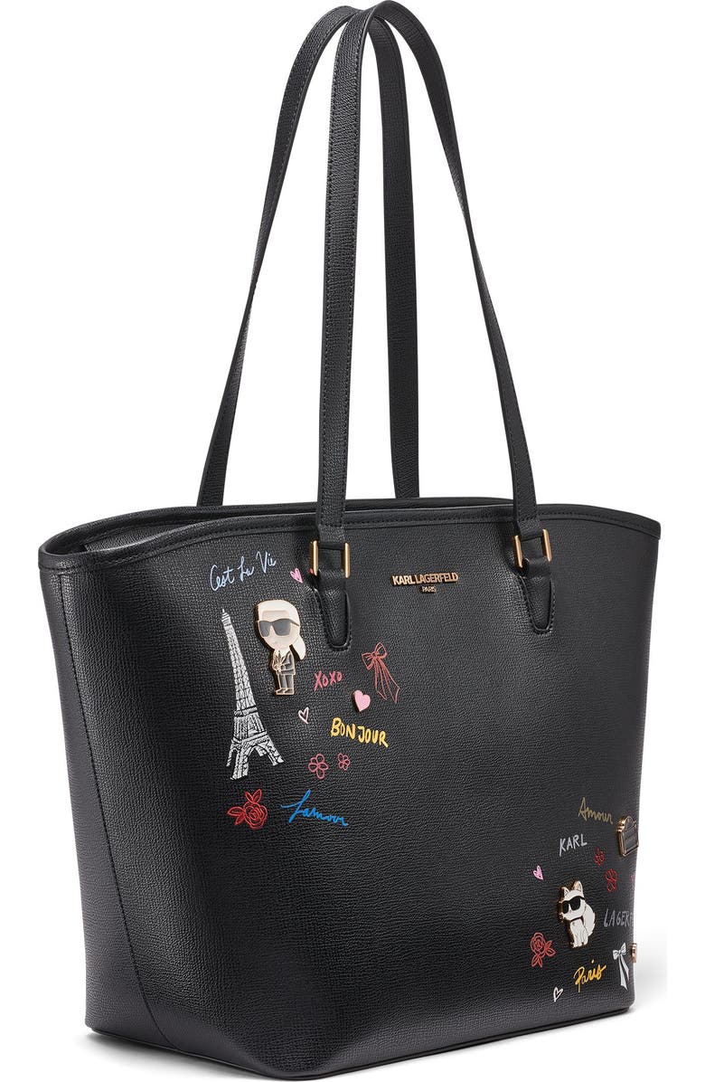 KARL LAGERFELD PARIS Adele Tote, Alternate, color, Black
