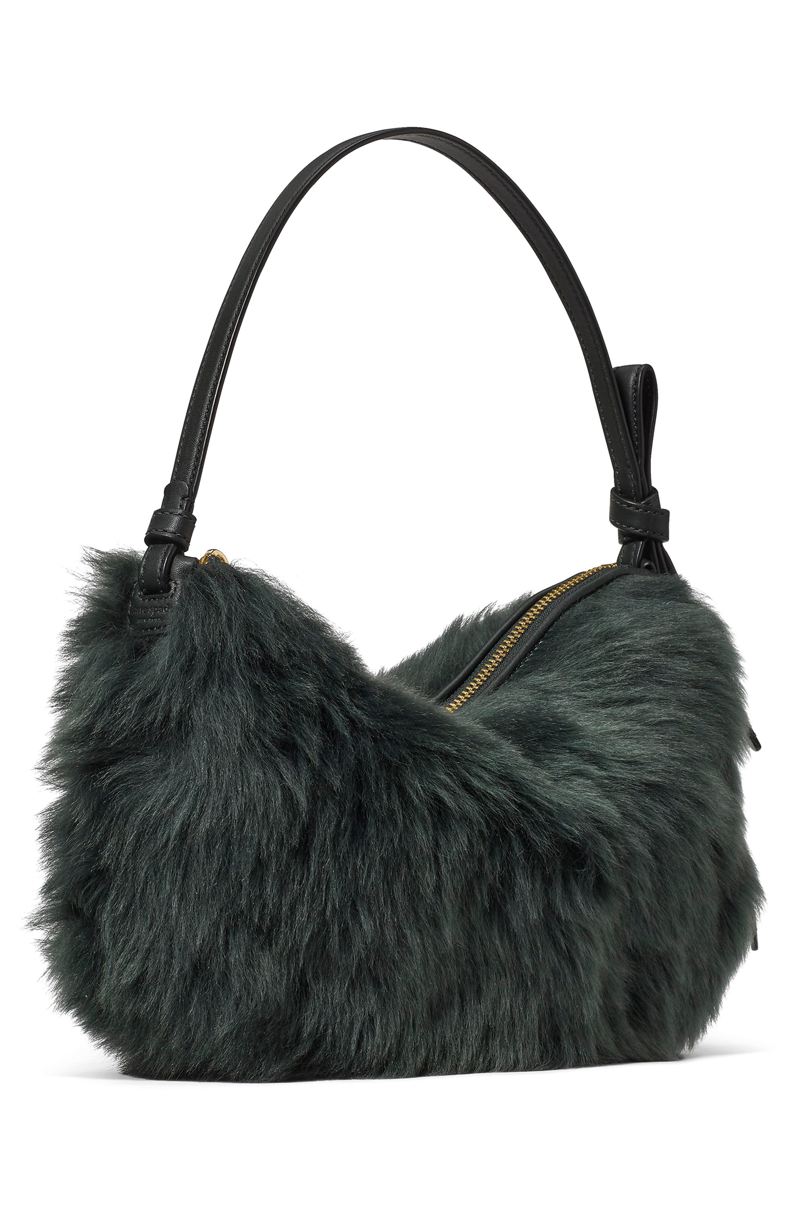 Kate Spade New York loop genuine shearling shoulder bag, Alternate, color, 