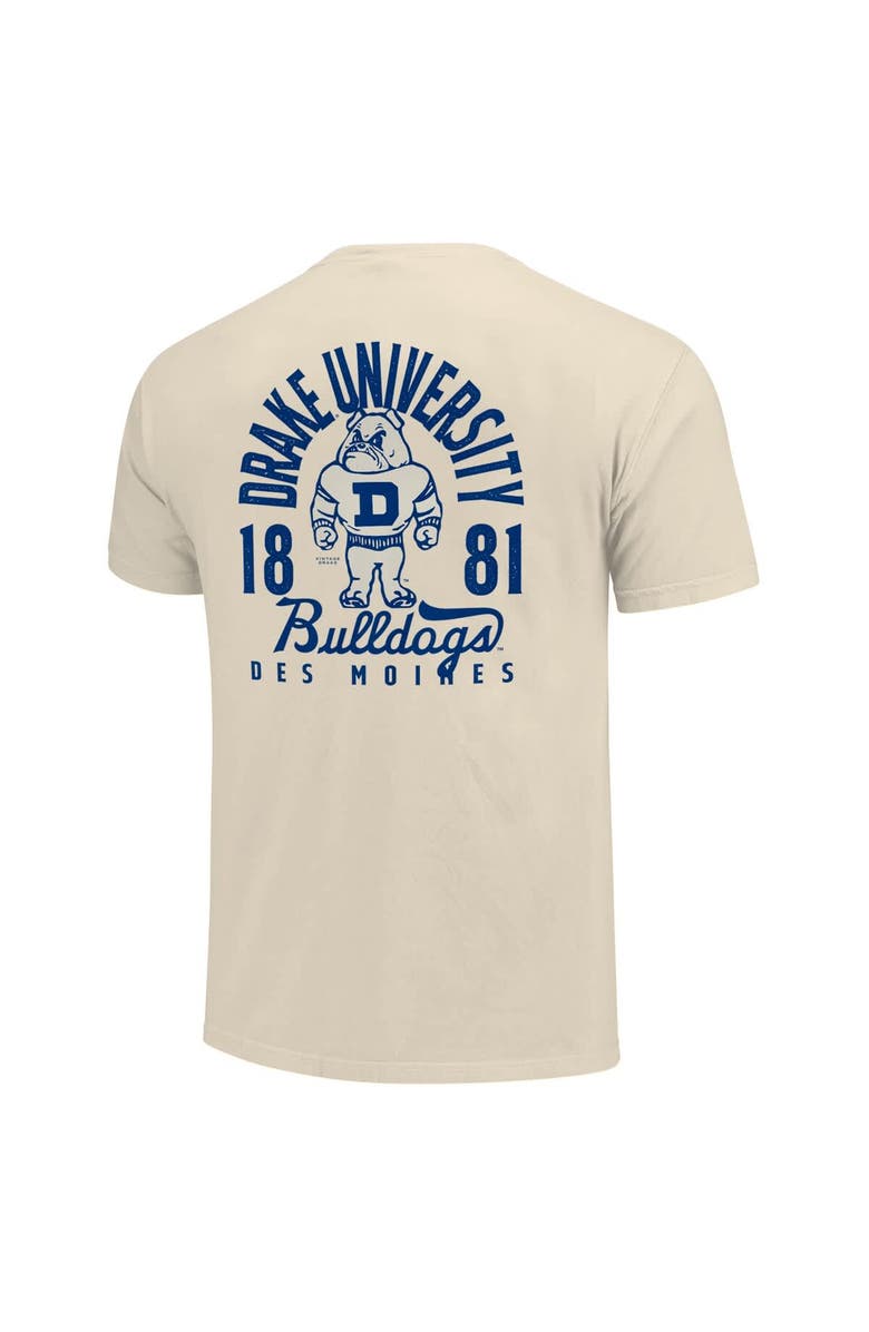 IMAGE ONE Men's Cream Drake Bulldogs Comfort Colors Mascot Overlay T-Shirt, Alternate, color, 