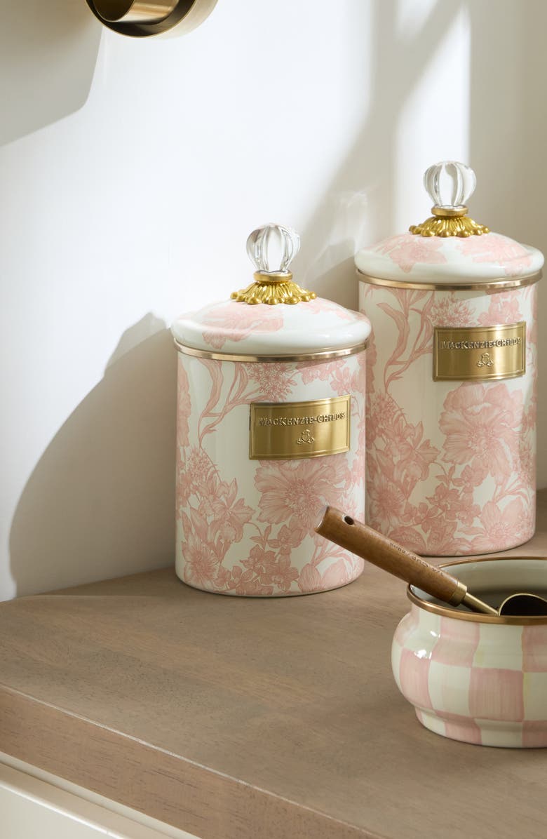 MACKENZIE CHILDS Medium Rosy English Canister, Alternate, color, Rosy