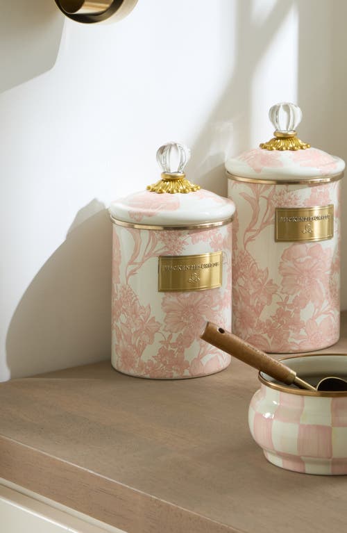 Mackenzie-childs Mackenzie Childs Medium Rosy English Canister In Pink