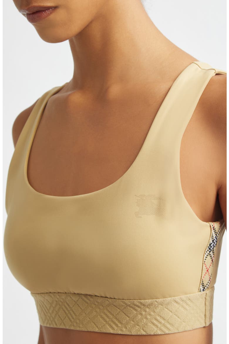 Alana EKD Check Detail Sports Bra, Alternate, color, BEIGE