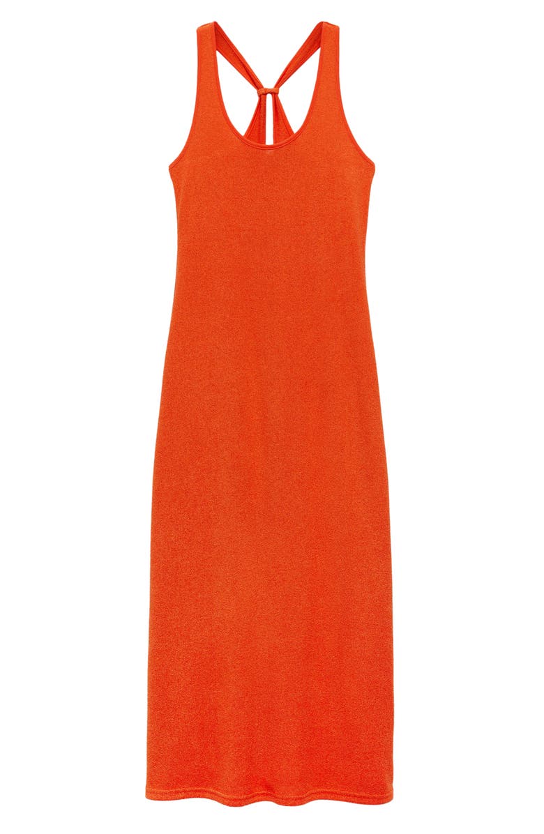 MANGO Racerback Knit Dress, Alternate, color, Orange