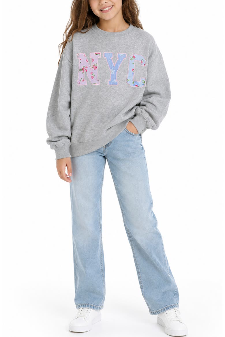 Kids' NYC Oversized Graphic Sweatshirt, Alternate, color, HEATHER GREY