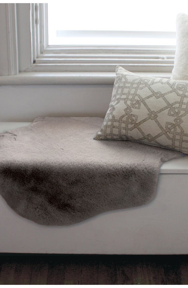 LUXE Faux Fur Throw 2' X 3' - Grey, Alternate, color,