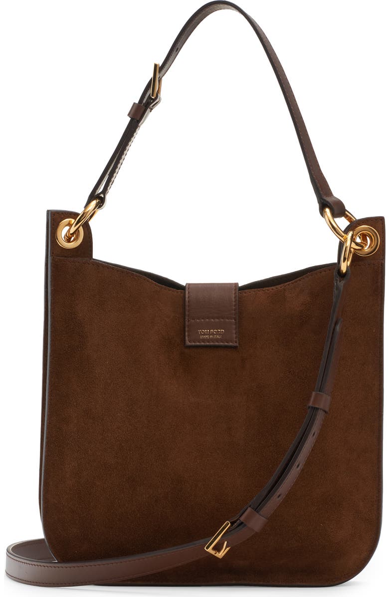 TOM FORD Small Tara Suede Top Handle Bag, Alternate, color,