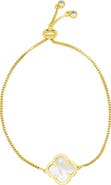 Adornia Mother-of-Pearl Clover Bolo Bracelet