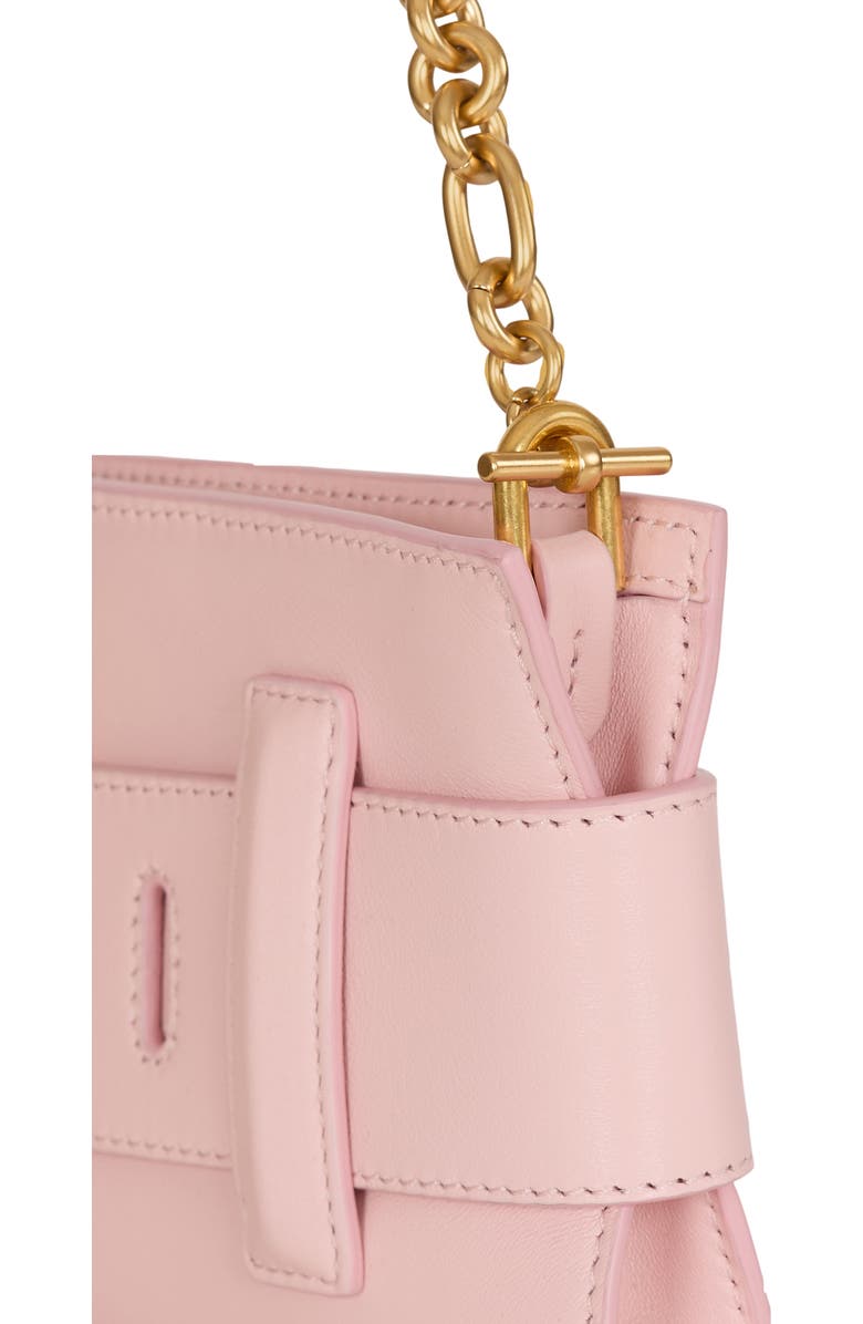 Balmain Anthem smooth leather clutch, Alternate, color, Pink