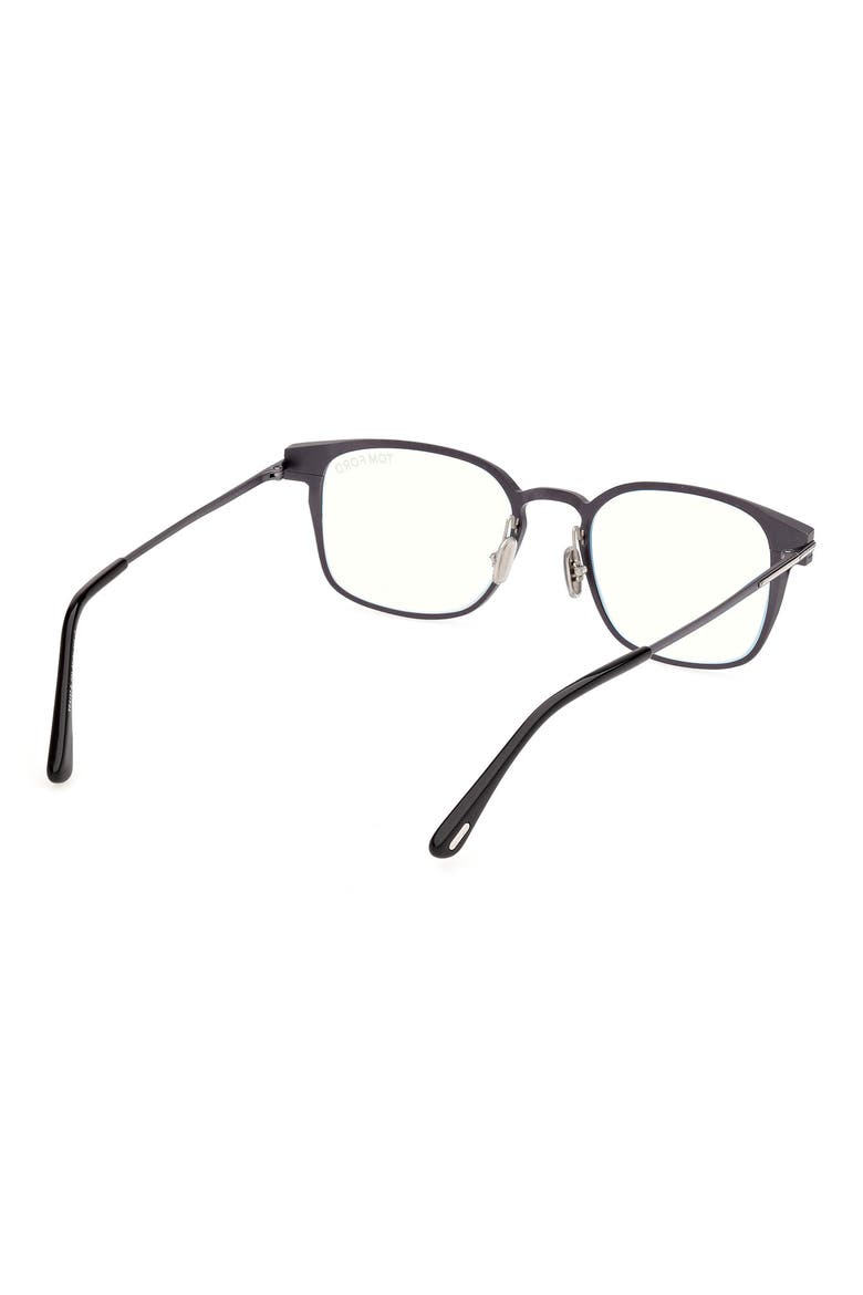 52mm Square Blue Light Blocking Glasses, Alternate, color, METEOR SILK GREY PALLADIUM T