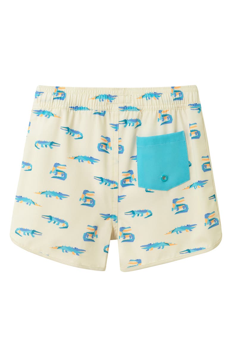 Andy & Evan Kids' Sailboat Long Sleeve Two-Piece Rashguard Swimsuit, Alternate, color, Green Gator