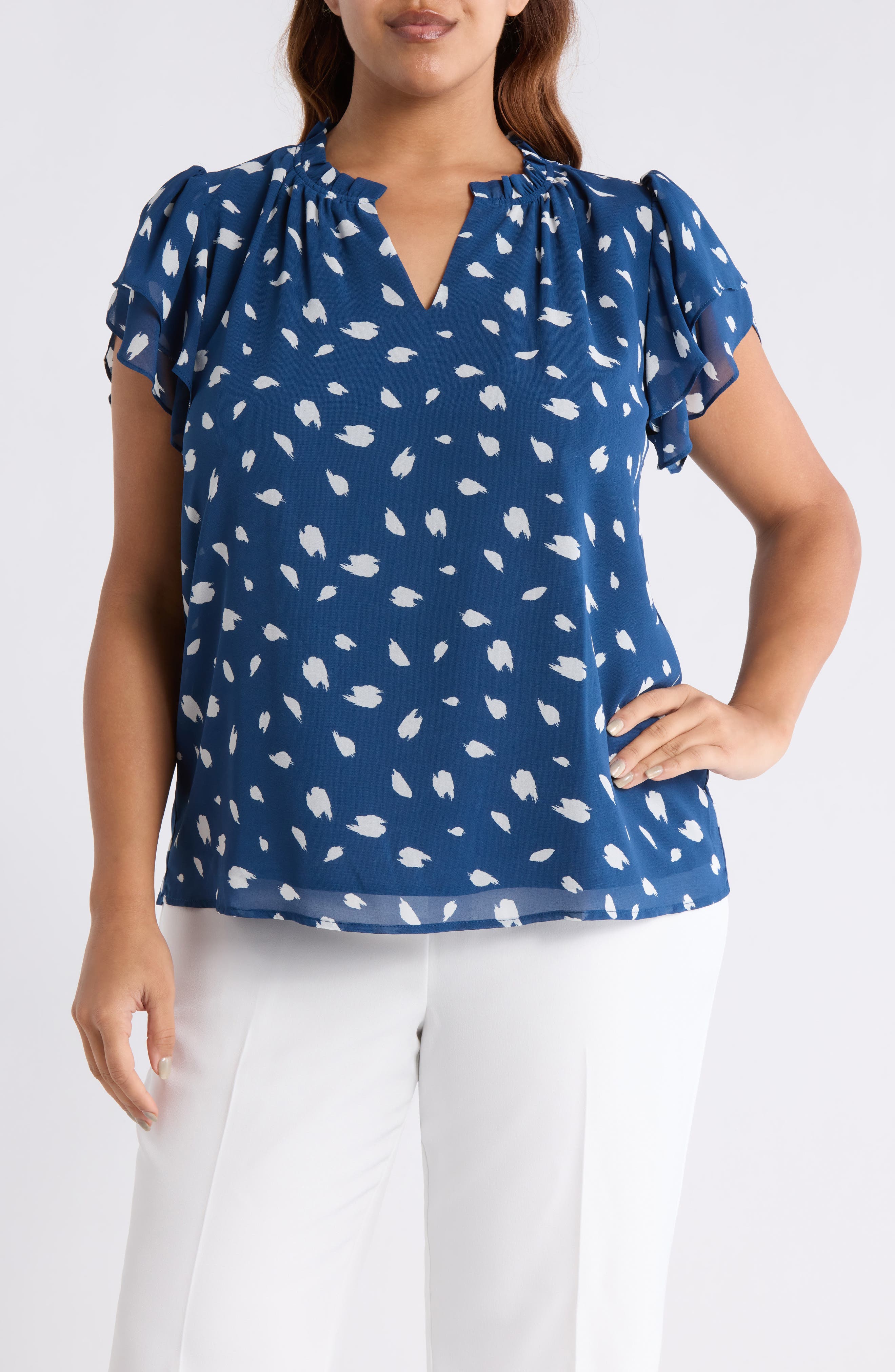 Elodie Abstract Print Top
