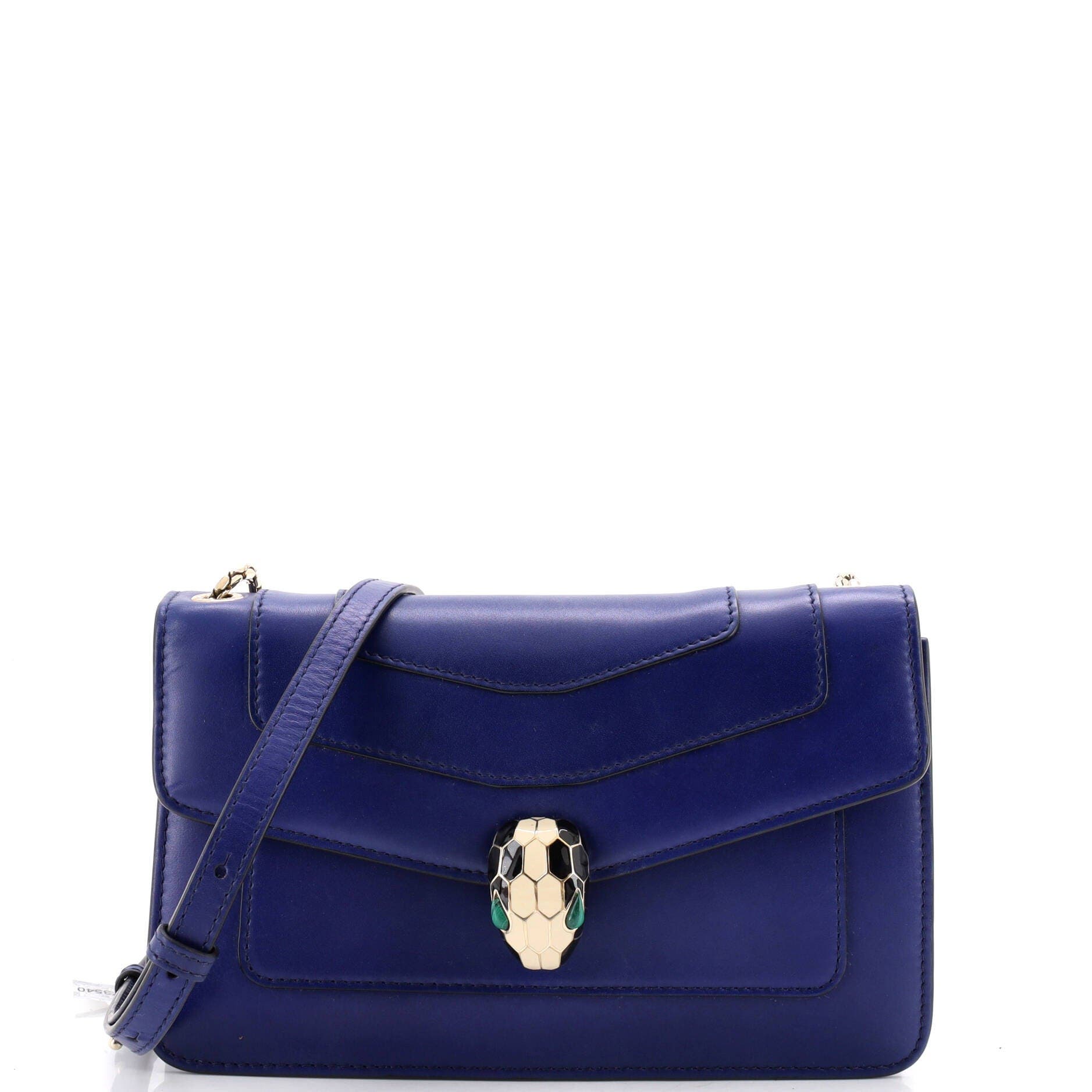 Serpenti Crossbody Bag Leather Small, Main, color, Blue