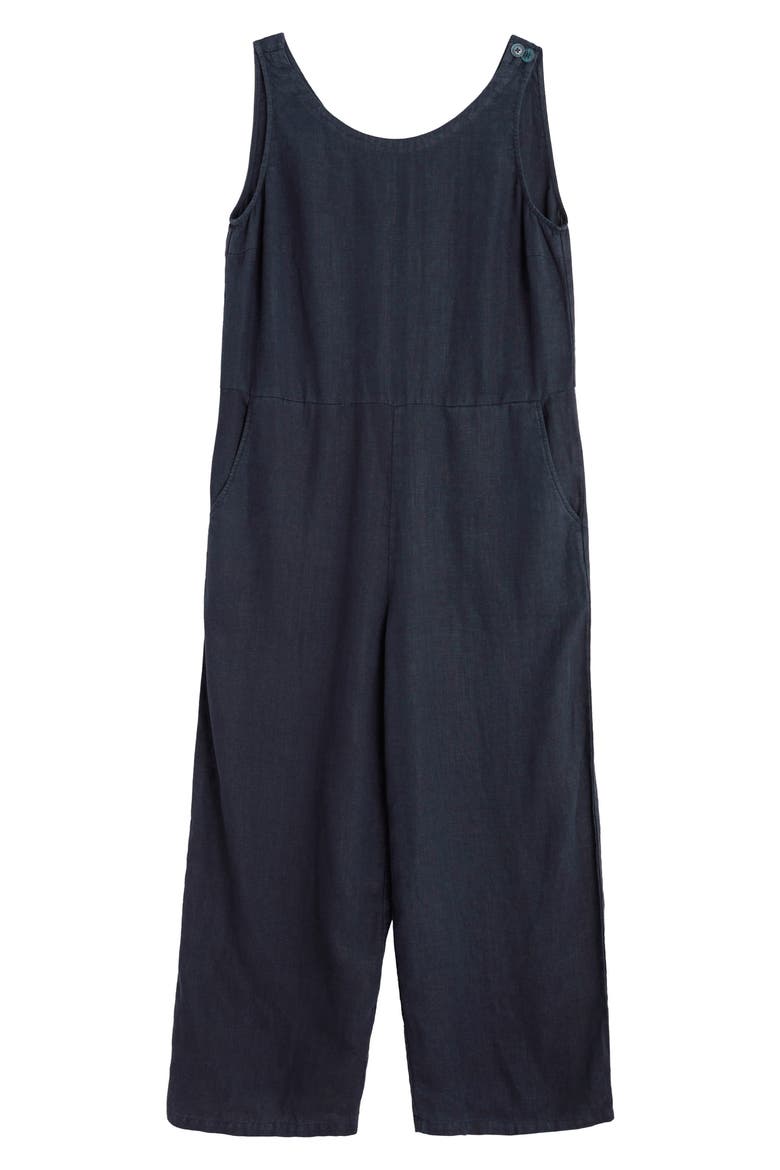 Salt Air Wide Leg Linen Jumpsuit, Alternate, color, MARITIME