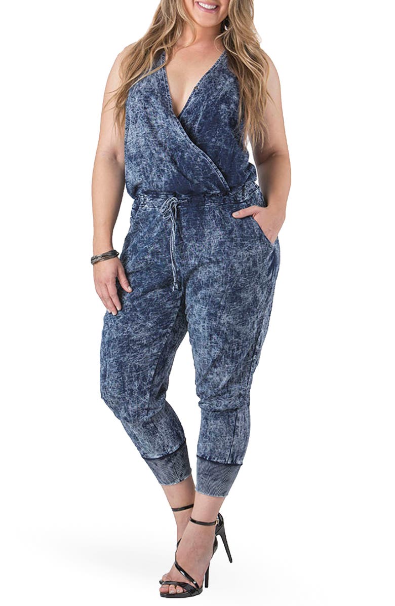 Standards & Practices Estelle Surplice Crop Jumpsuit, Main, color, 
