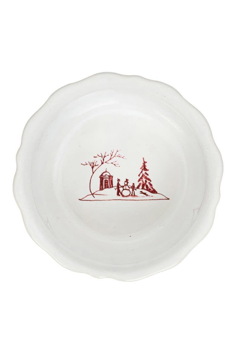 Country Estate Winter Frolic Bowl, Alternate, color, RUBY