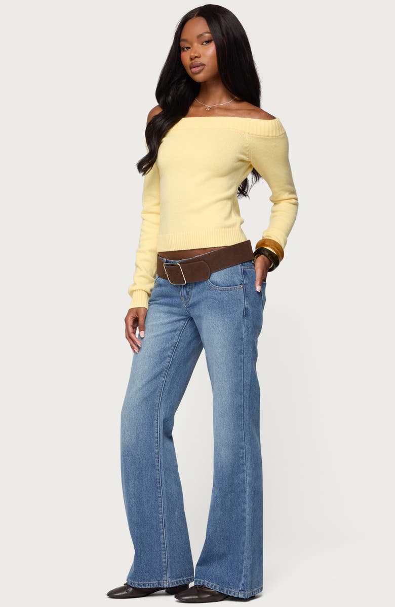 EDIKTED Elona Off the Shoulder Sweater, Alternate, color, Yellow