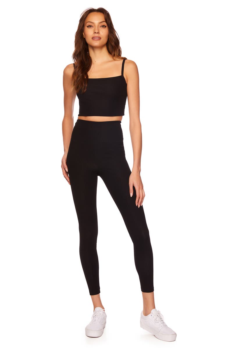 Susana Monaco Rib High Waist Leggings, Alternate, color, 