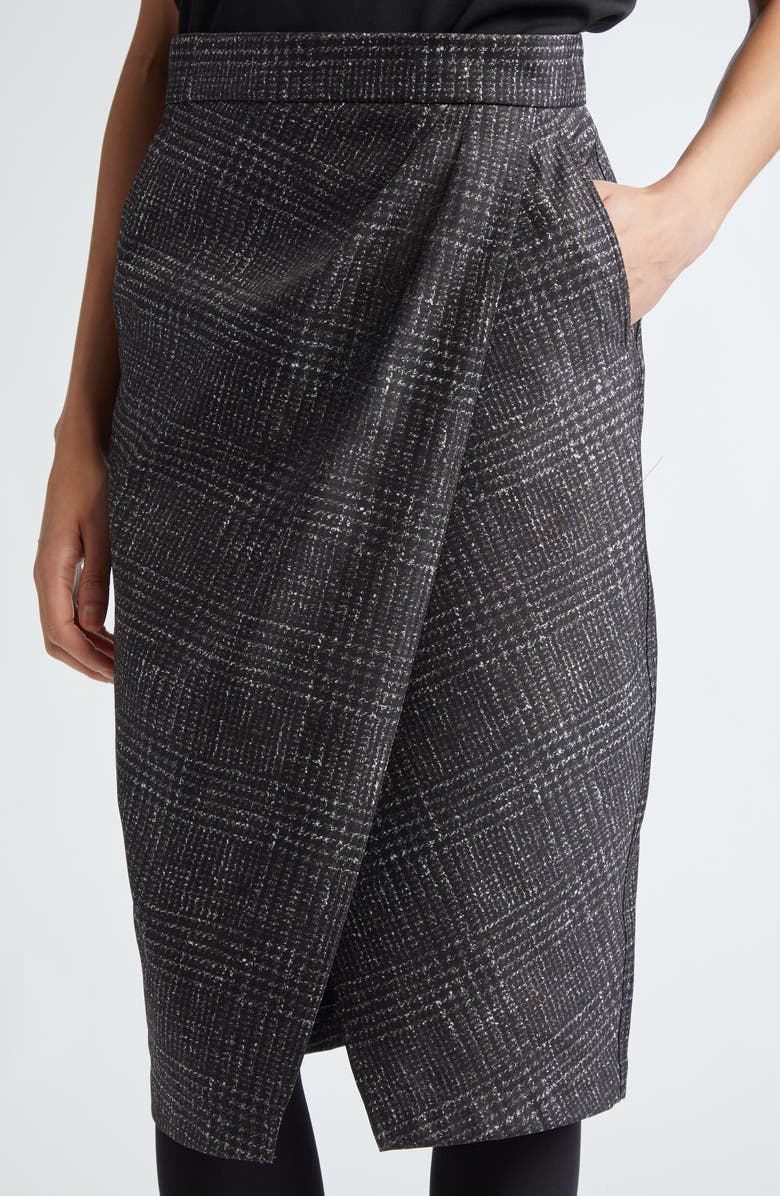 Max Mara Hidalgo Houndstooth Silk Pencil Skirt, Alternate, color, 