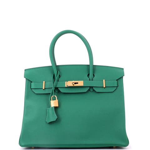 Birkin Handbag Green Epsom with Gold Hardware 30