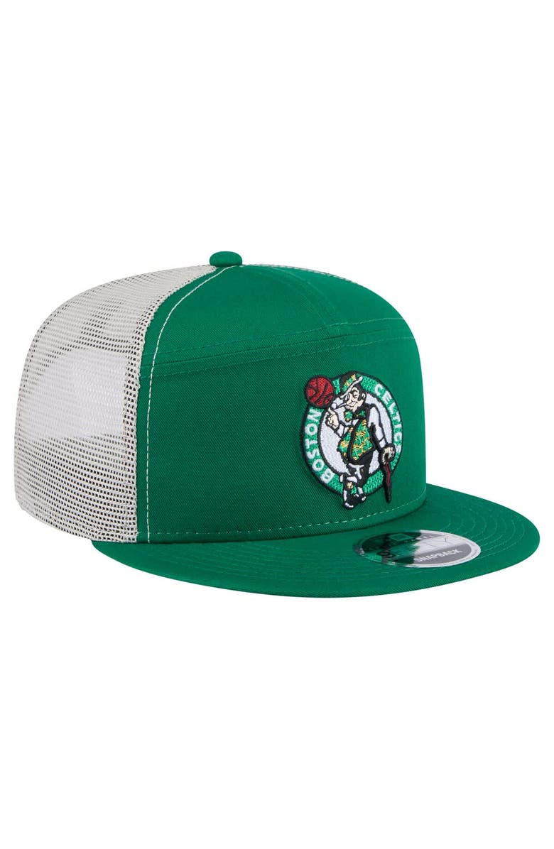 New Era Men's Boston Celtics  New Era Kelly Green Victory Grove Split Panel 9FIFTY Snapback Hat, Alternate, color, 