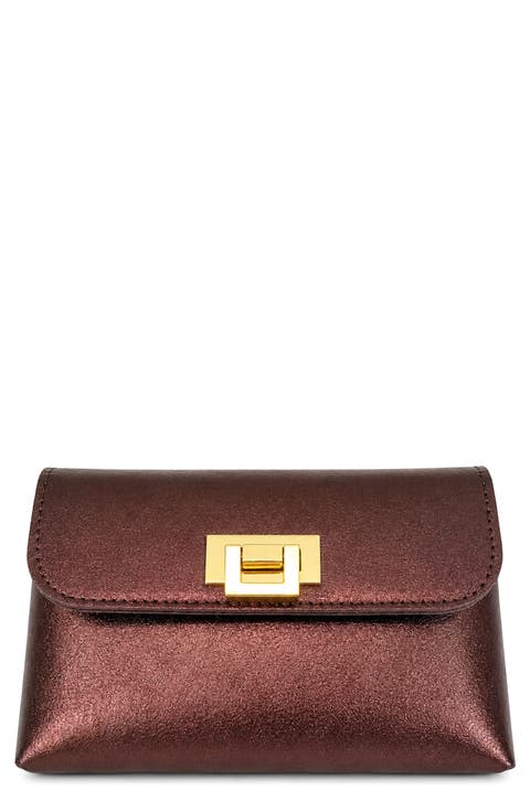 Cecilia Metallic Leather Clutch