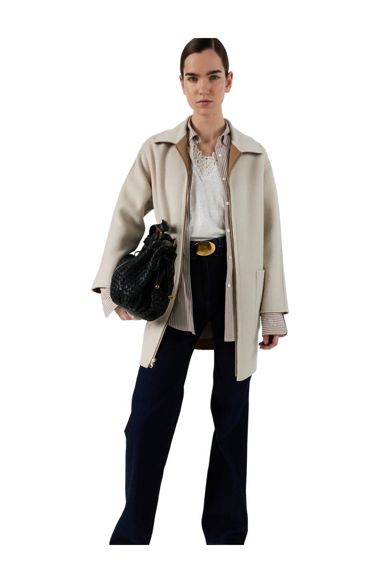 22535459 Cocoon Oversized Collared Coat, Alternate, color, Straw