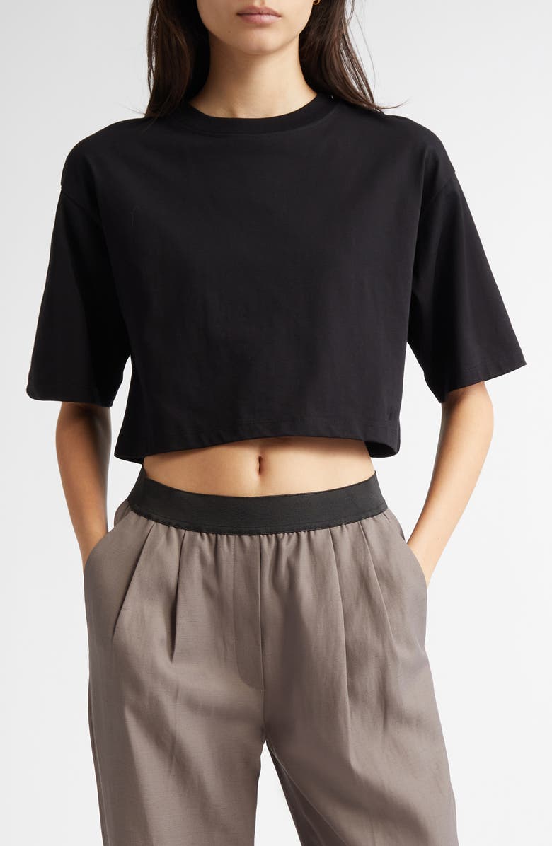 LOULOU DE SAISON Gupo Crop Supima<sup>®</sup> Cotton T-Shirt, Main, color, 