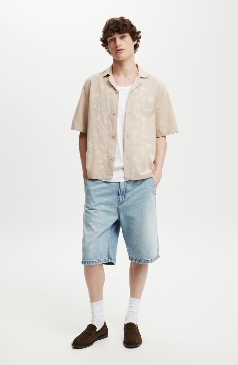 Cotton On Cabana Cotton Camp Shirt, Alternate, color, Taupe Floral