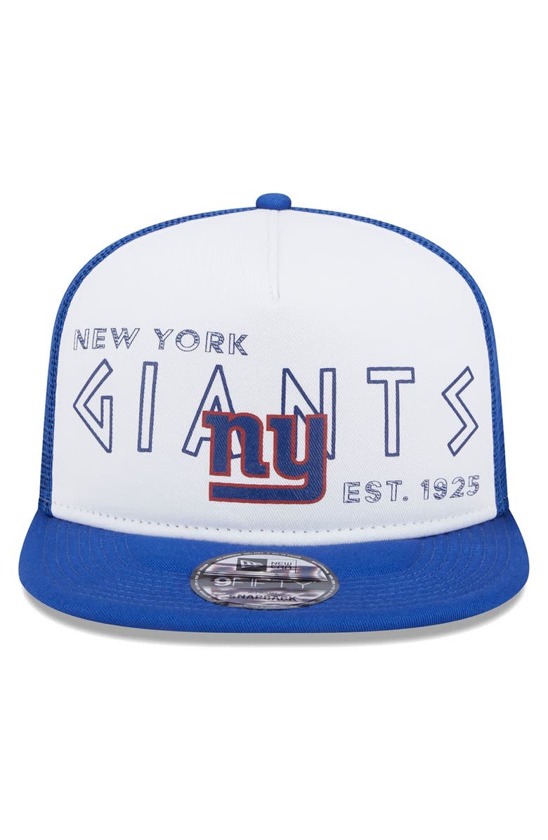 New Era Men's New Era White/Royal New York Giants Banger 9FIFTY Trucker Snapback Hat, Alternate, color, White