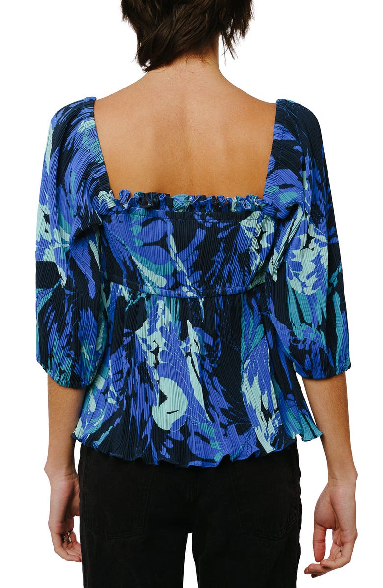 CIEBON Hilo Pleated Babydoll Top, Alternate, color, Navy