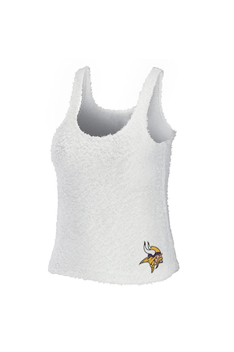Women's WEAR by Erin Andrews Cream Minnesota Vikings Cozy Scoop Neck Tank Top & Pants Sleep Set, Alternate, color, Cream