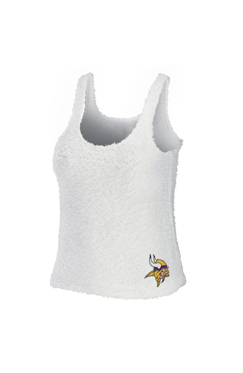 WEAR by Erin Andrews Women's WEAR by Erin Andrews Cream Minnesota Vikings Cozy Scoop Neck Tank Top & Pants Sleep Set, Alternate, color, Cream