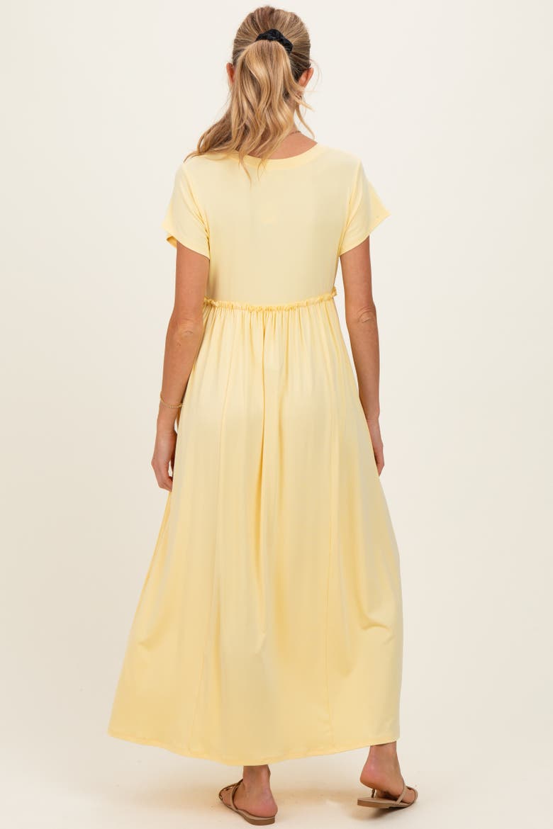 Ruffle Trim Maxi Dress, Alternate, color, Yellow