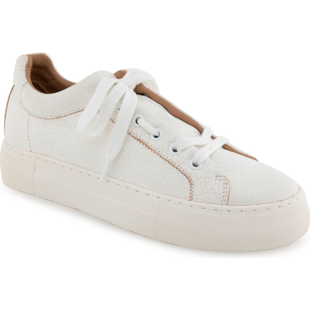 Aerosoles BO Fashion Sneaker in White Crackled Leather  product